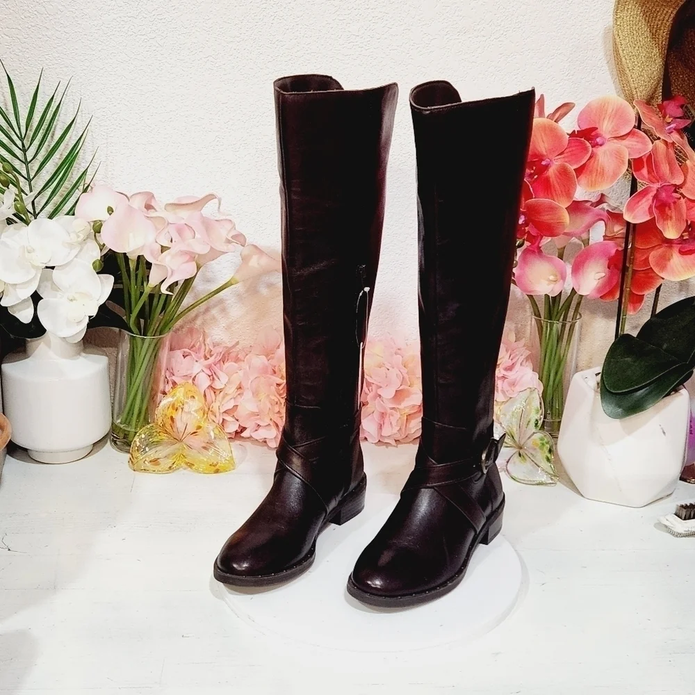 INTERNATIONAL Concepts Womens Fadora Leather Studded Riding Boots Size 6M